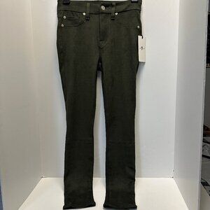 7 For All Mankind Women's Super-Skinny Pant Size 25 Olive Green NWT